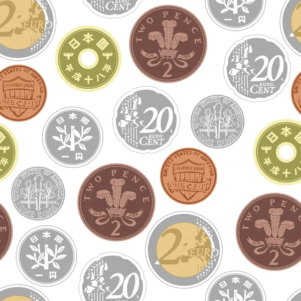 Sfondo colorato con un'immagine di monete — Vettoriale Stock