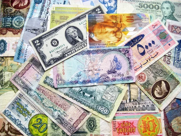 Banknot farklı ulusal para birimlerinin — Stok fotoğraf