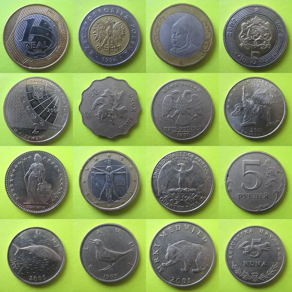 Münzen aus aller Welt — Stockfoto