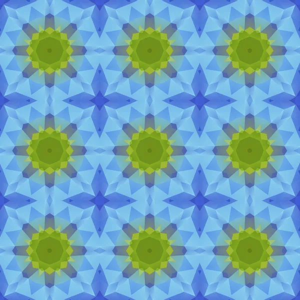 万華鏡抽象青パターン — ストックベクタ