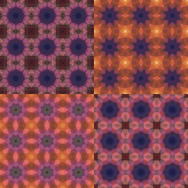 Kaleidoskop abstraktní barevné vzory sada — Stockový vektor