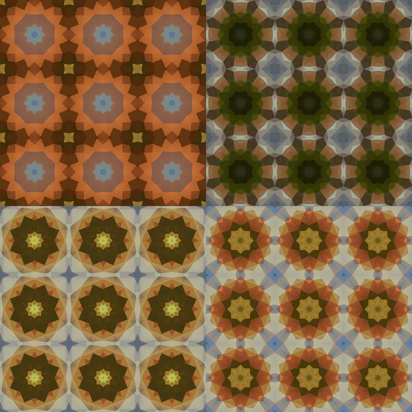 Kaléidoscope abstraits motifs colorés ensemble — Image vectorielle