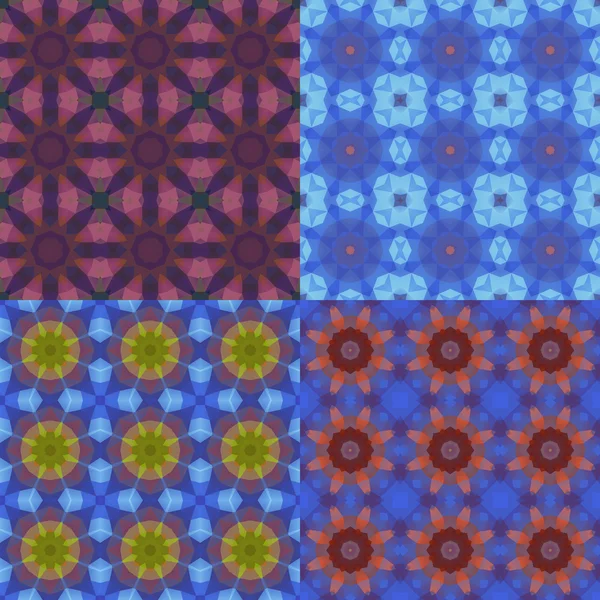 Caleidoscopio conjunto de patrones coloridos abstractos — Archivo Imágenes Vectoriales