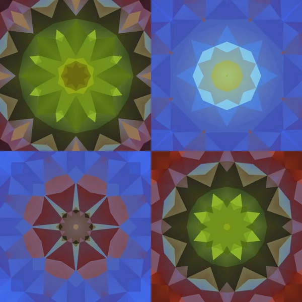 Kaléidoscope abstraits motifs colorés ensemble — Image vectorielle