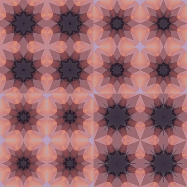 万華鏡の抽象的なカラフルなパターンのセット — ストックベクタ