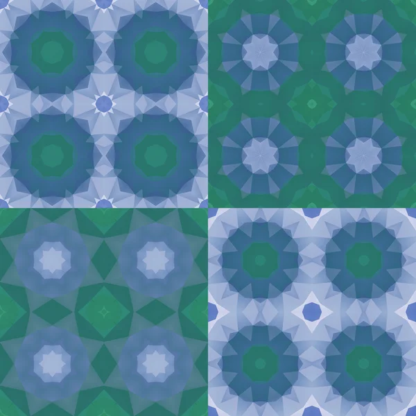 Kalejdoskop abstrakt färgglada mönster set — Stock vektor