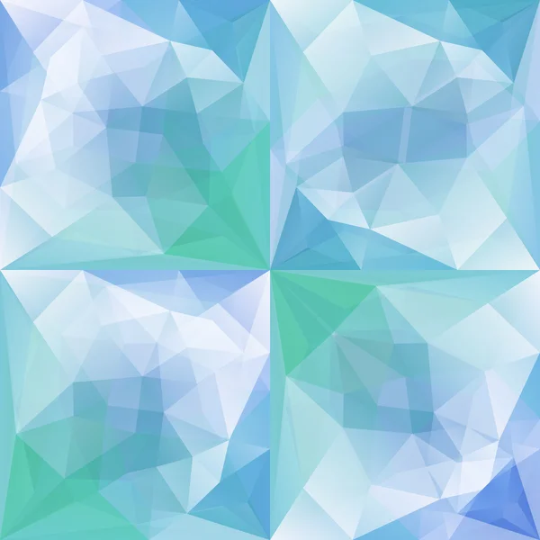 Conjunto de fondos triangulares abstractos azules verdes — Vector de stock