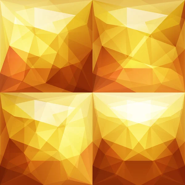 Conjunto de fondos triangulares abstractos oro — Archivo Imágenes Vectoriales