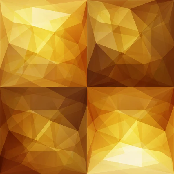 Conjunto de fondos triangulares abstractos oro — Vector de stock