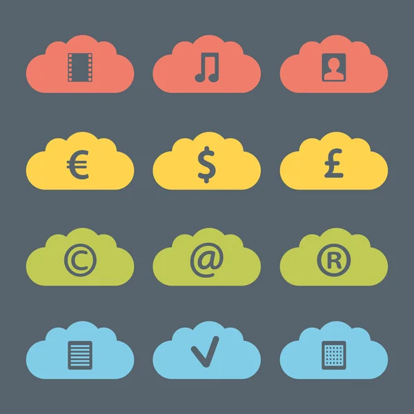 Flat Clouds Icon Set. — Free Stock Photo