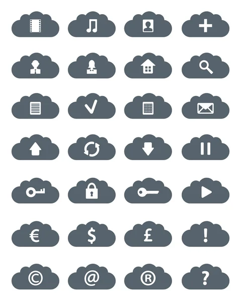 Sada ikon jednoduché ploché mraky. — Stock fotografie zdarma