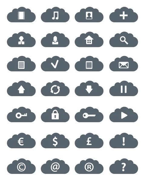 Juego de iconos de nubes planas simples . — Foto de stock gratuita