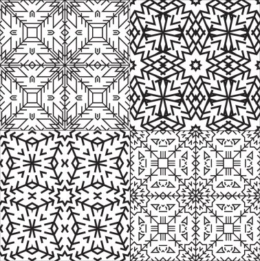 siyah-beyaz Tekstil desen ayarla.