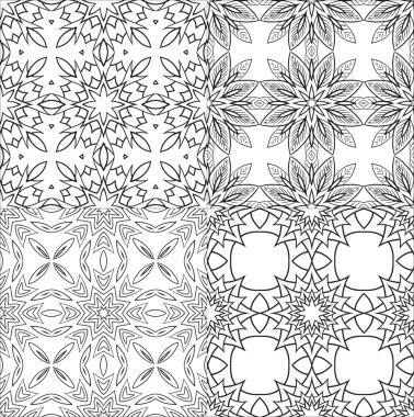 siyah-beyaz Tekstil desen ayarla.