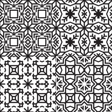 siyah-beyaz Tekstil desen ayarla.