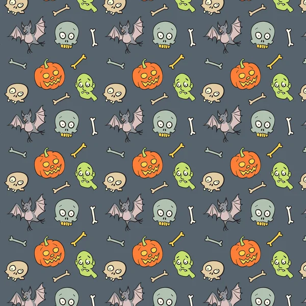 Colorful Textile Halloween Fun Pattern. — Stock Vector