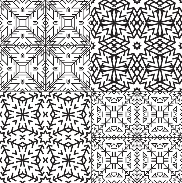 Svarta och vita textilset för mönster. — Stock vektor