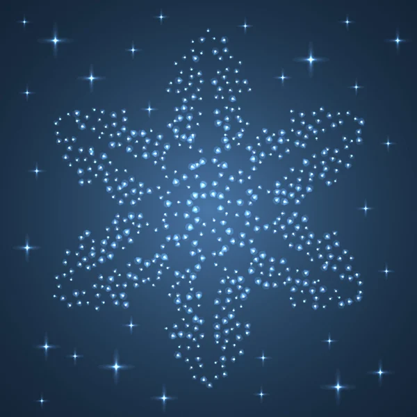 Bright Star Snowflake. - Stok Vektor