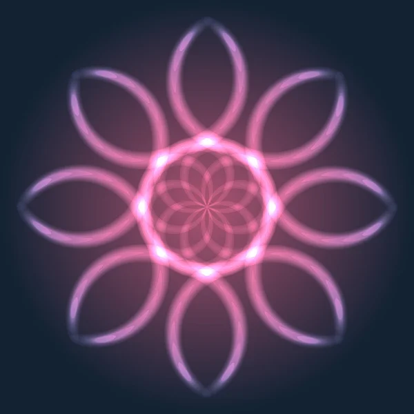 Fleur au néon abstraite . — Image vectorielle