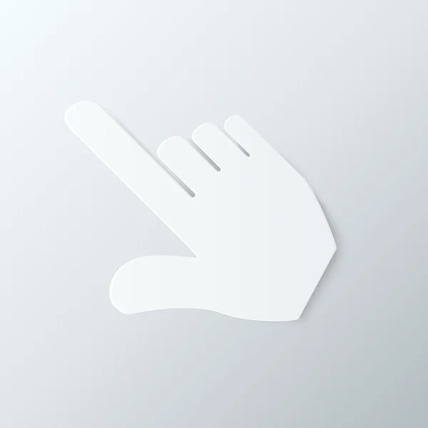 Papier Hand Cursor in der Perspektive. — Stockvektor