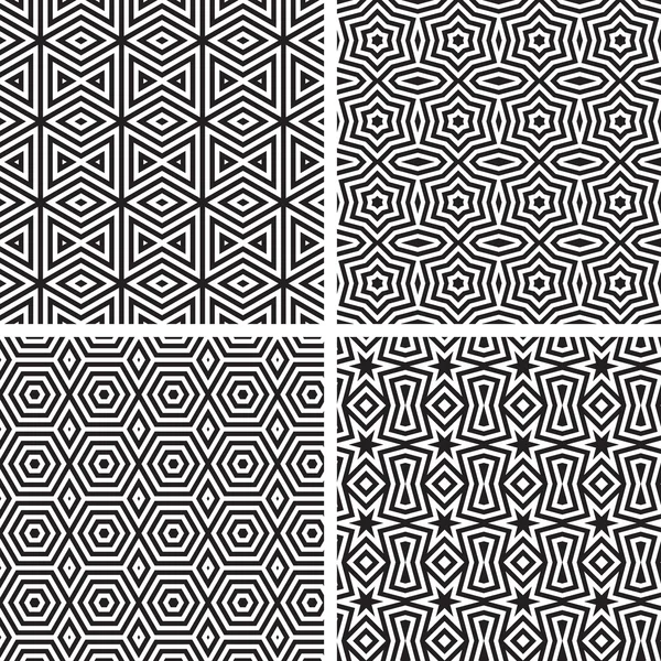 Geometrische ornamenten patroon set. — Stockvector