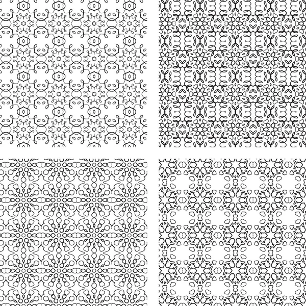 Conjunto de patrones de adornos circulares . — Archivo Imágenes Vectoriales