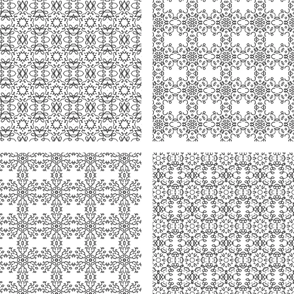 Conjunto de patrones de adornos circulares . — Vector de stock