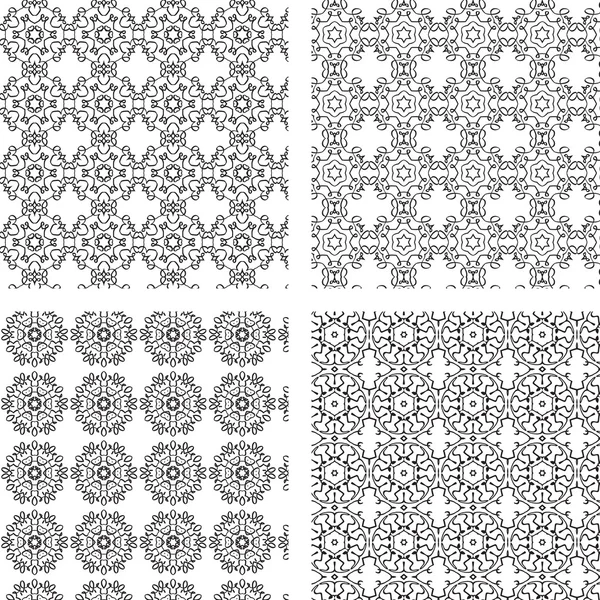 Conjunto de patrones de adornos circulares . — Vector de stock