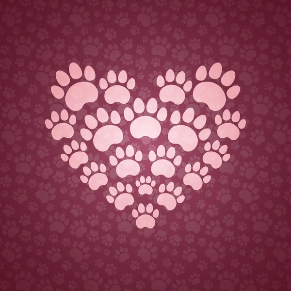 Heart of The Cat Traces. — Stock Vector