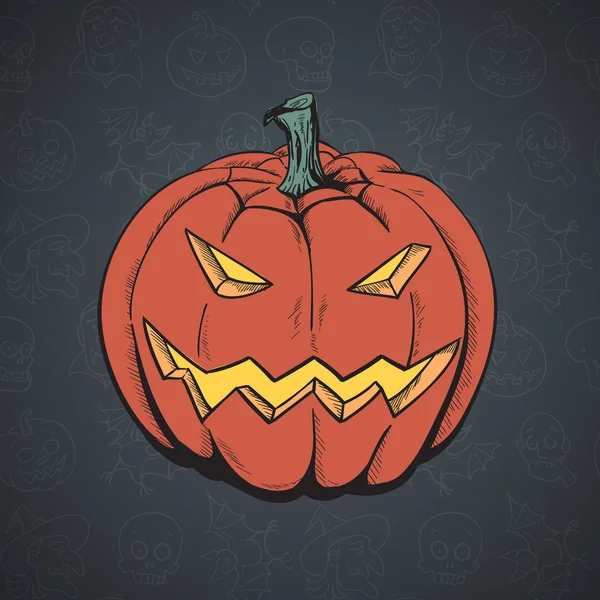 Cartoon Pumpkin. — Stock Vector