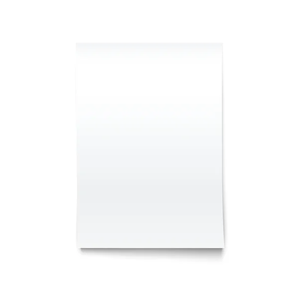 Isolerad på vit blank office paper mock-up. — Stock vektor