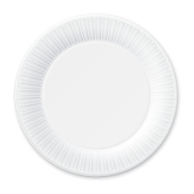 Disposable Paper Plate. Isolated on White. clipart