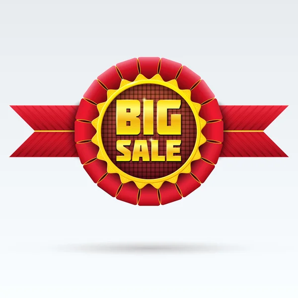 Red Sale Badge with Shadow on White Background . — стоковый вектор