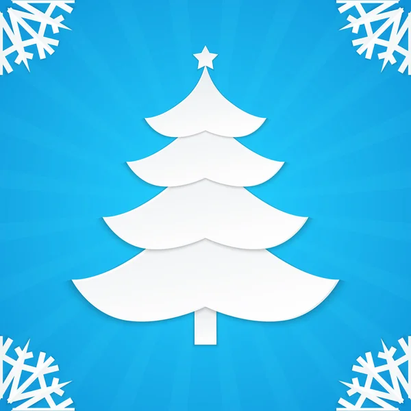 Pomul de Crăciun în stil de hârtie — Vector de stoc