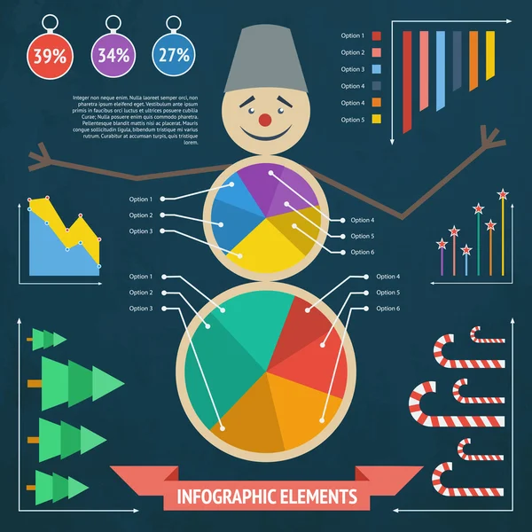 Weihnachtsinfografische Elemente — Stockvektor