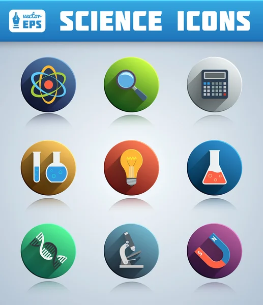 Circle Science Icons Pack — Stock Vector