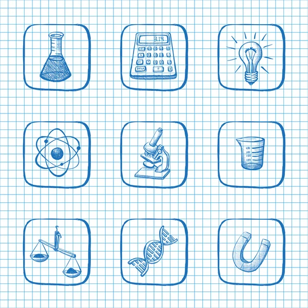 Science Icons Sketch — Stock Vector