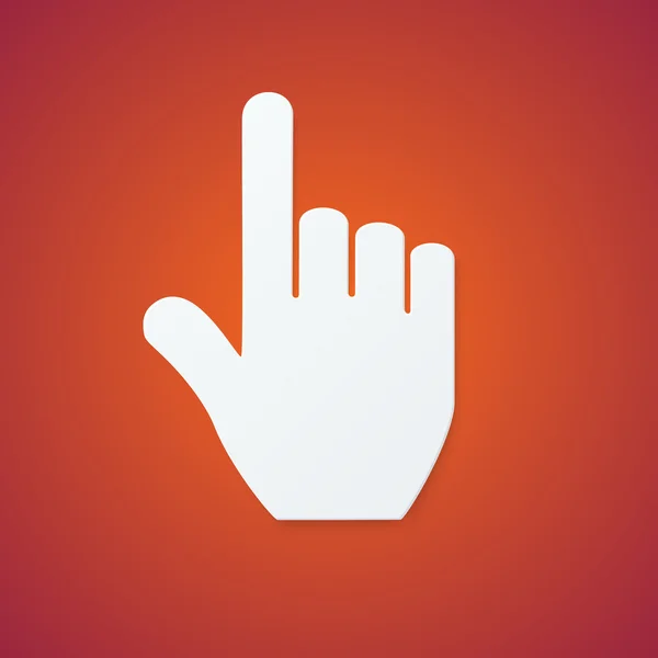 Paper Hand Cursor on Orange Background — Free Stock Photo