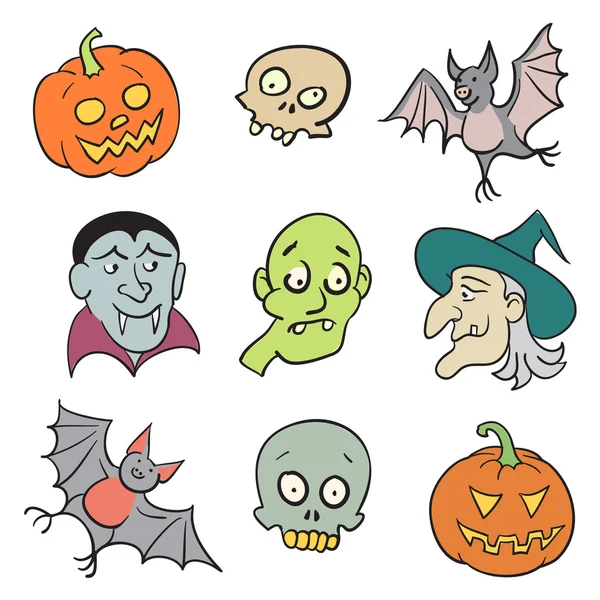 Set di personaggi dei cartoni animati di Halloween . — Foto Stock