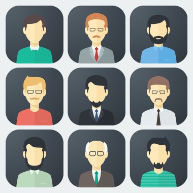 erkek simgeler kümesi karşı karşıyadır.