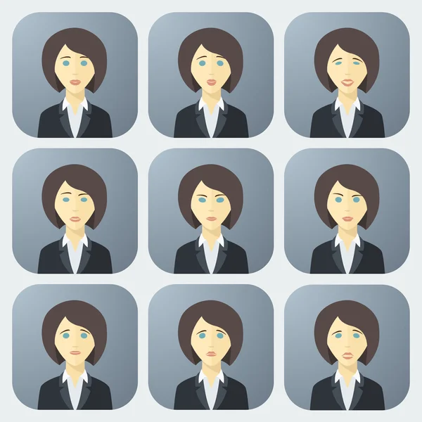 Emotions of Business Woman — Stock Vector