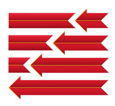 kırmızı çizgili ok ve şeritler.