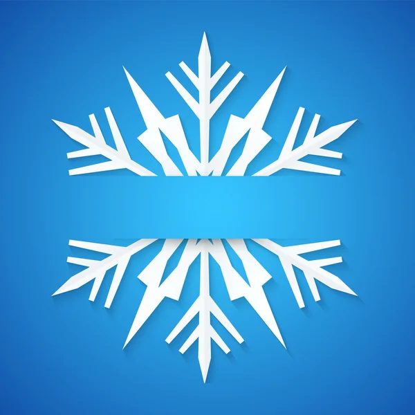 Kartu pos Snowflake Kertas Biru . — Stok Foto