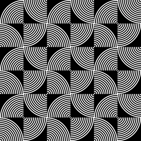 黒と白のサイケデリックな円形の織物のパターン. — ストック写真