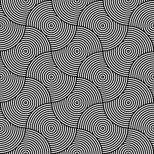 Motif textile circulaire psychédélique noir et blanc . — Photo