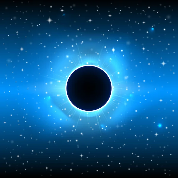 Glowing black planet in outer space — Stock Photo, Image