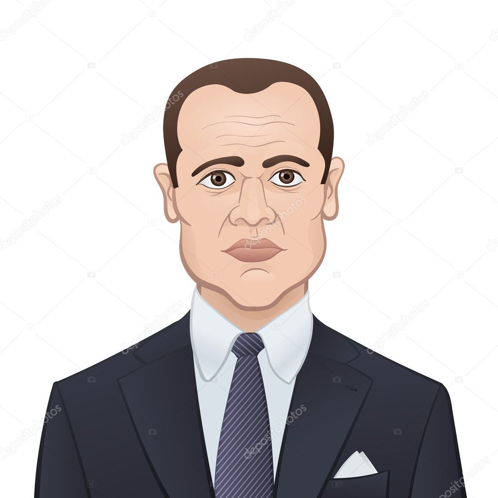 Businessman in a Suit and Tie on White Background