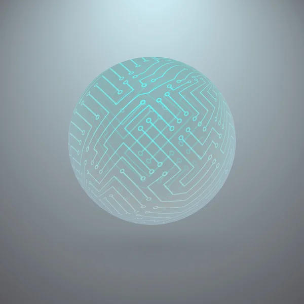 電子回路の抽象的な球 — ストックベクタ
