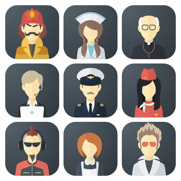 Occupations Icons Set — Stock Vector