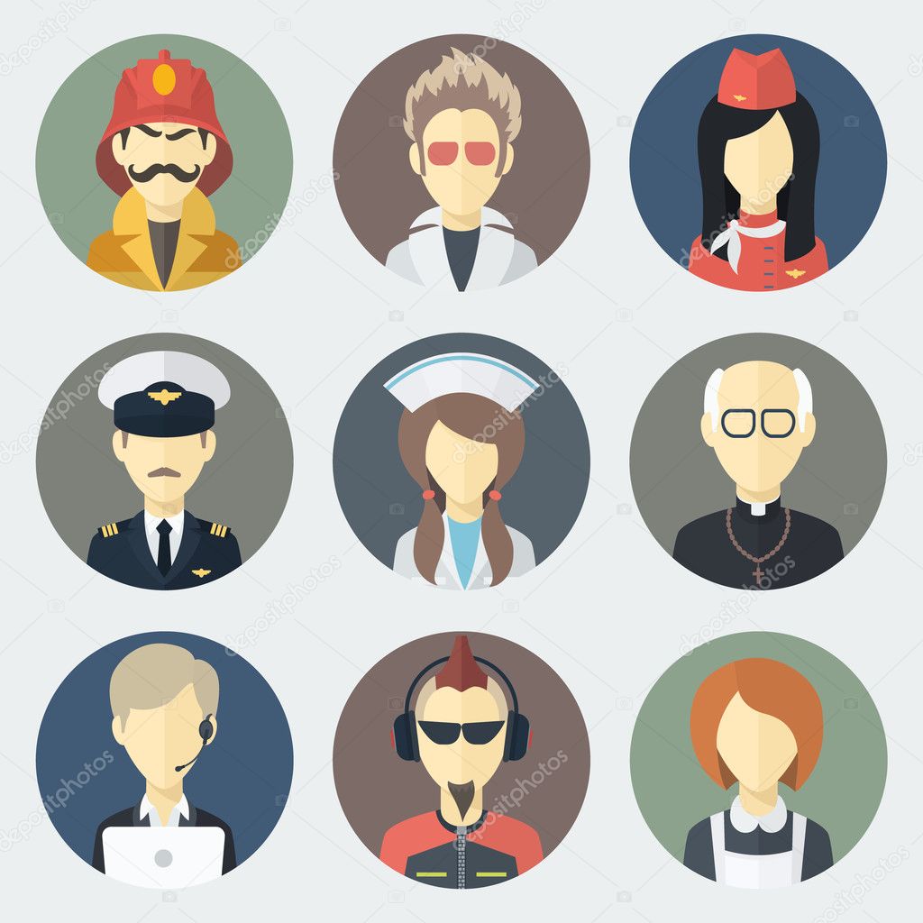 Occupations Icons Set